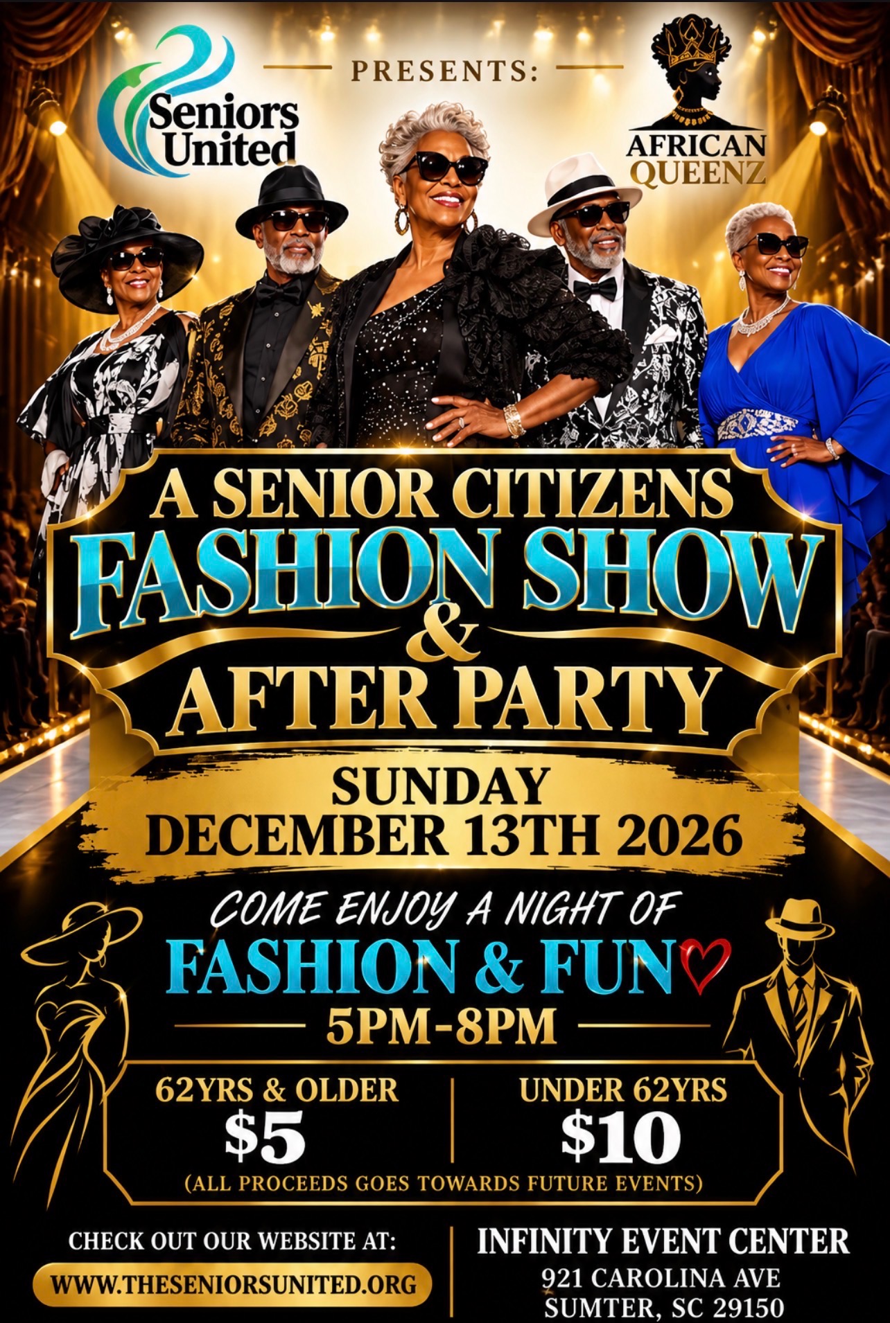 A Senior Citizens Fashion Show and After Party flyer